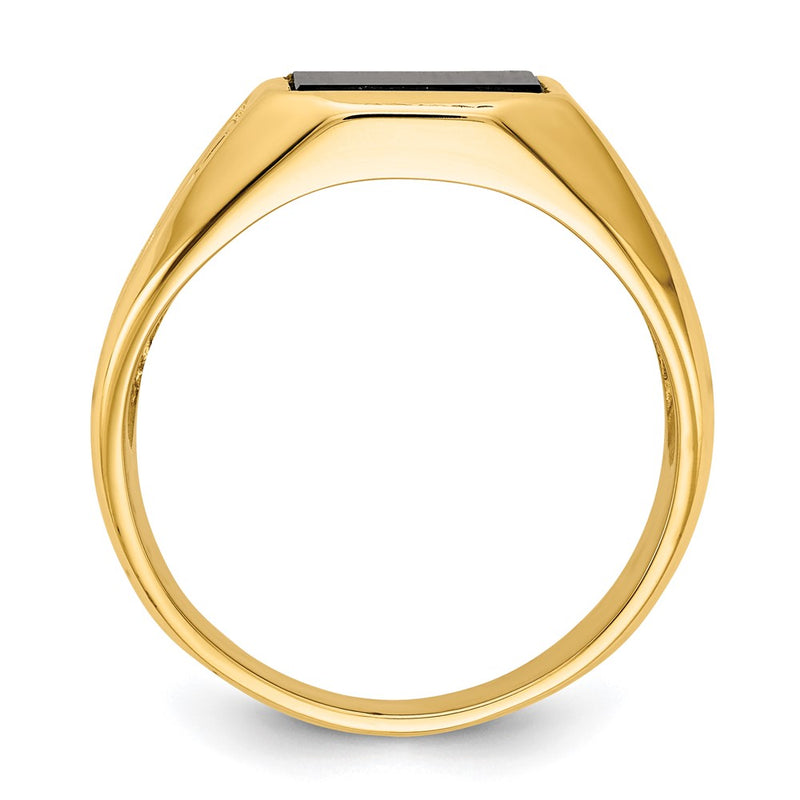 14K Yellow Gold Men's Onyx Ring
