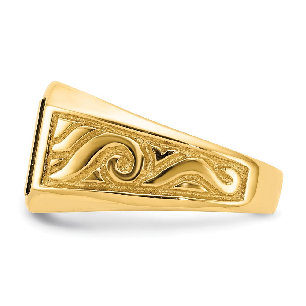 14K Yellow Gold Men's Onyx Ring