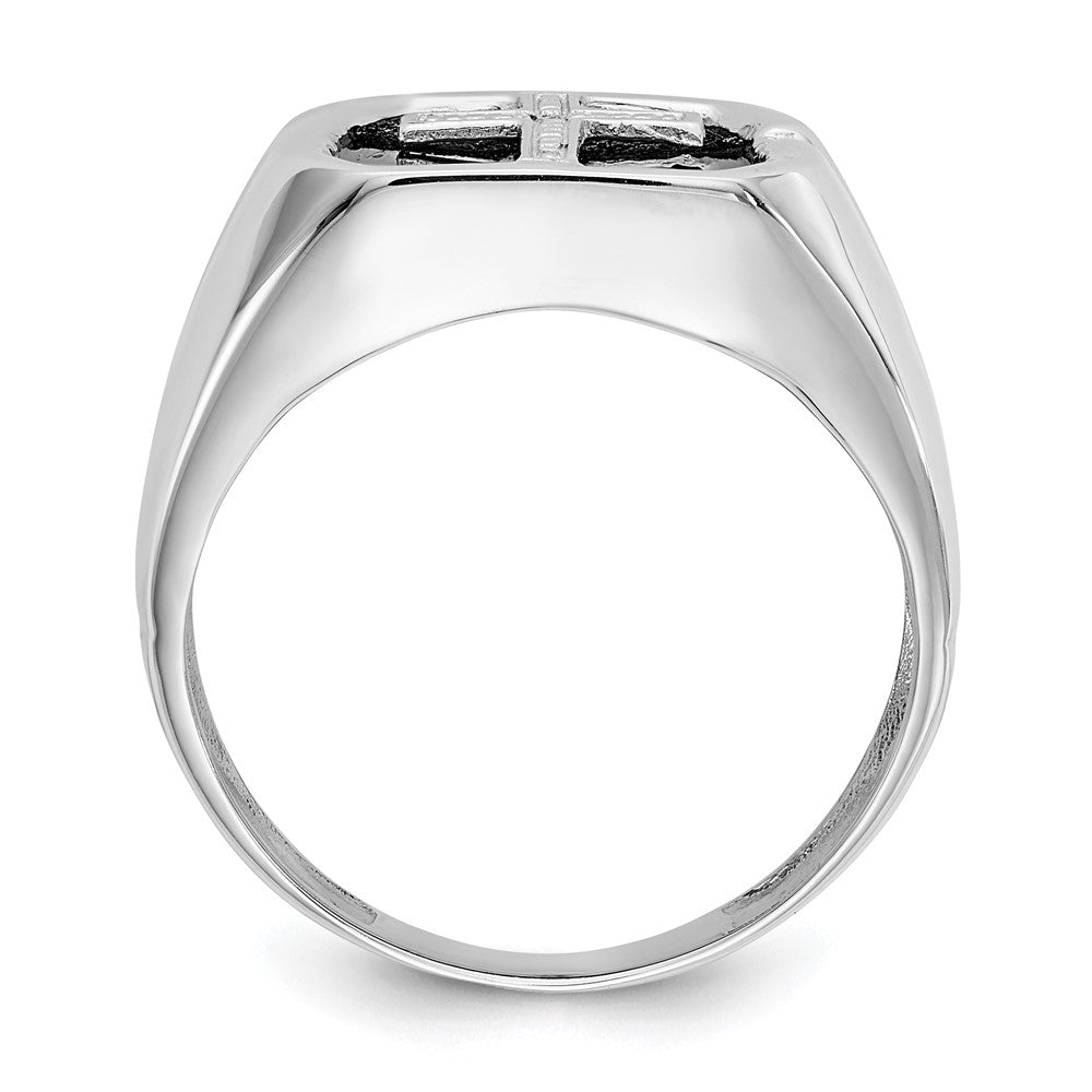 14K White Gold Aa Diamond Men'S Ring