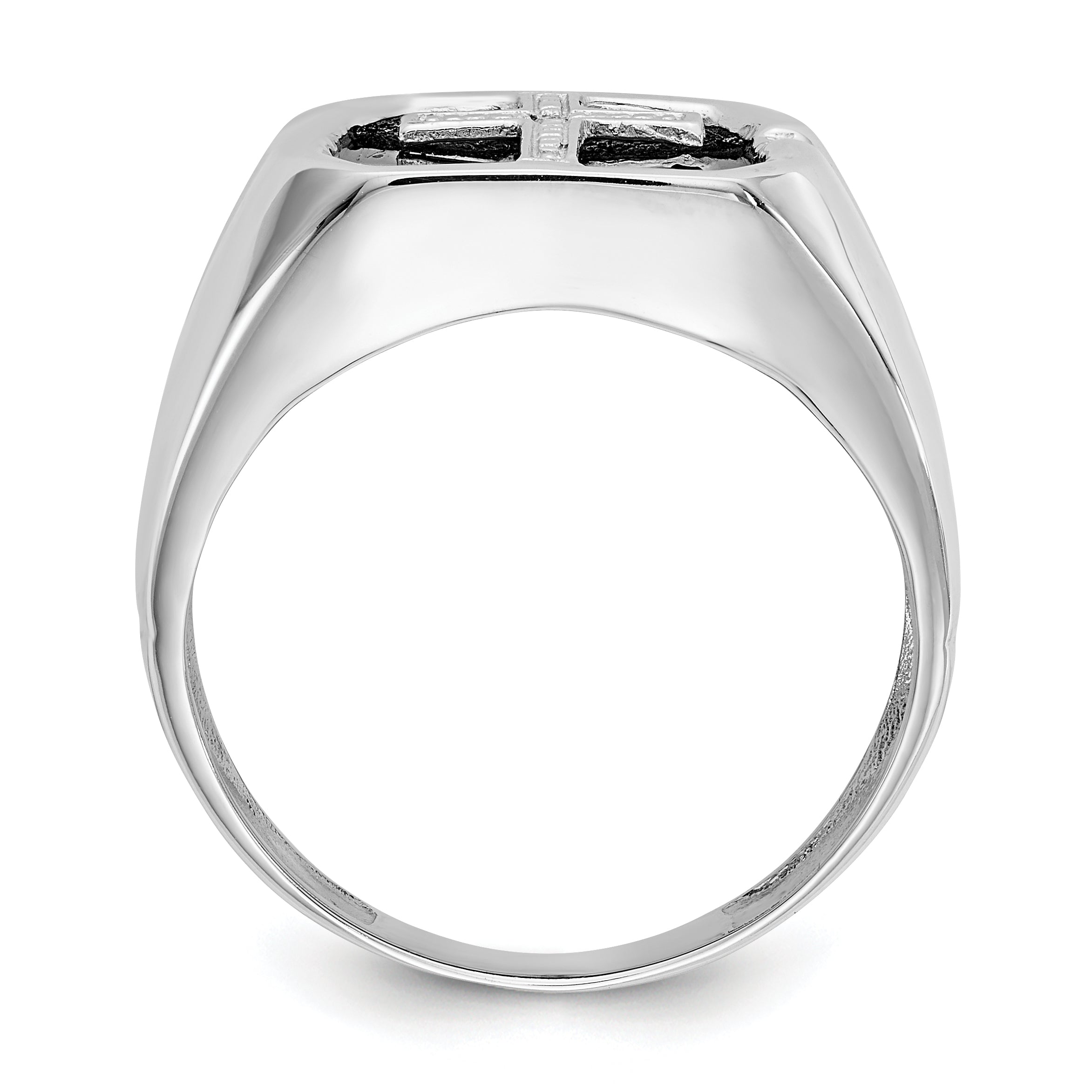 14K White Gold Aaa Diamond Men'S Ring