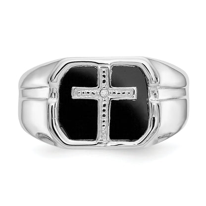 14K White Gold Aaa Diamond Men'S Ring