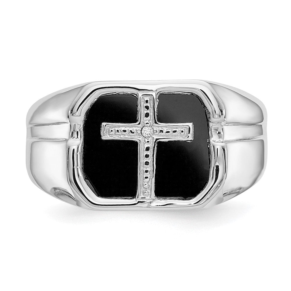 14K White Gold Aa Diamond Men'S Ring