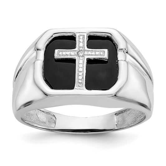 14K White Gold A Diamond Men'S Ring