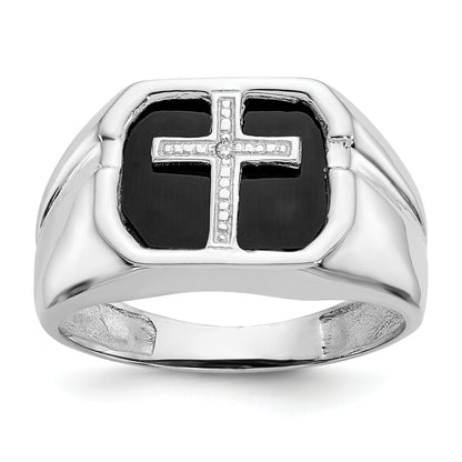 14K White Gold Aaa Diamond Men'S Ring