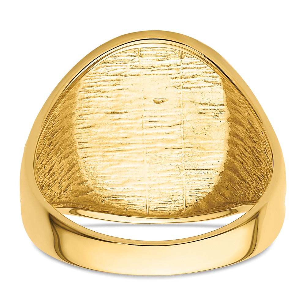 14k Yellow Gold Mens Polished and Grooved (Not Enameled) Masonic Ring