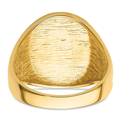 14k Yellow Gold Mens Polished and Grooved (Not Enameled) Masonic Ring
