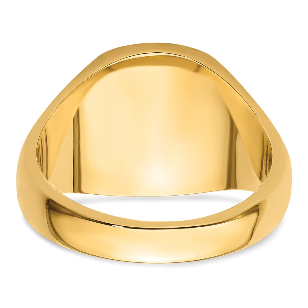 14k Yellow Gold Mens Polished and Grooved (No Enamel) Masonic Ring