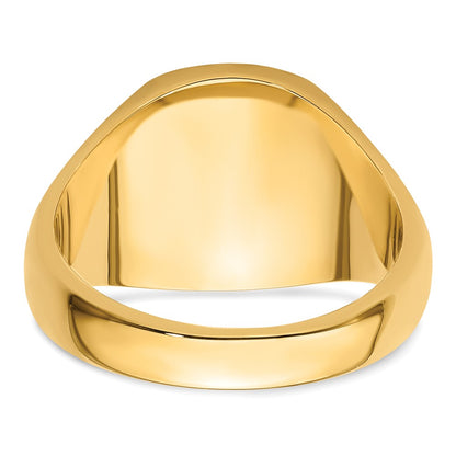 14k Yellow Gold Mens Polished and Grooved (No Enamel) Masonic Ring