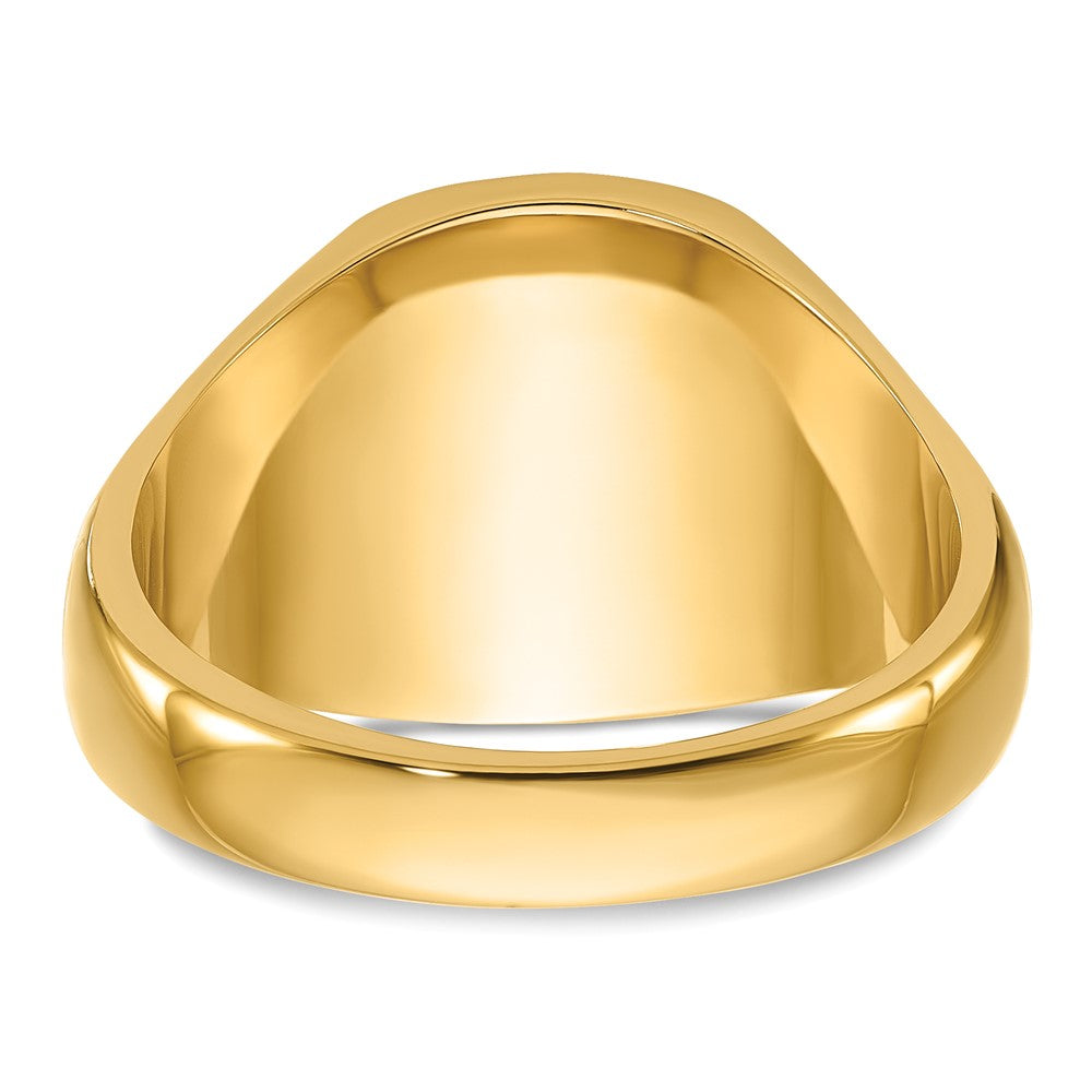 14k Yellow Gold Mens Polished and Grooved with Black Enamel Masonic Ring