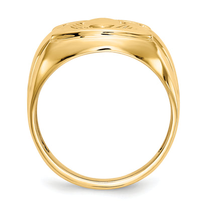 14K Yellow Gold Aaa Diamond Men'S Ring