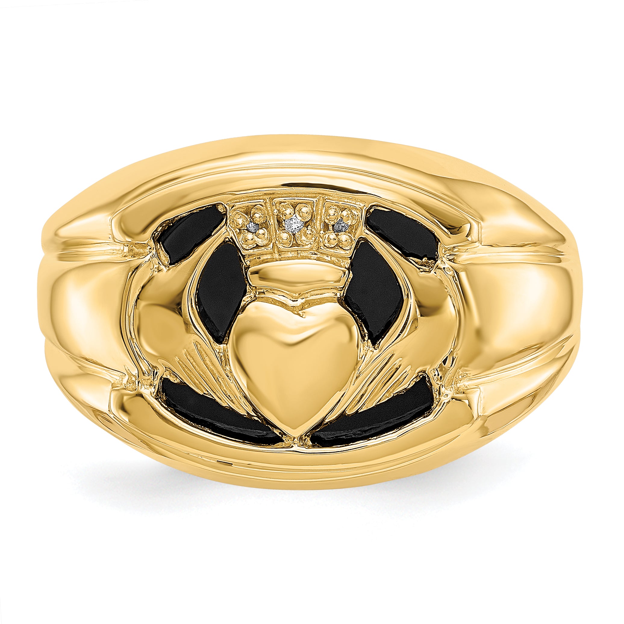 14K Yellow Gold Aaa Diamond Men'S Ring