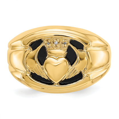 14K Yellow Gold Aaa Diamond Men'S Ring