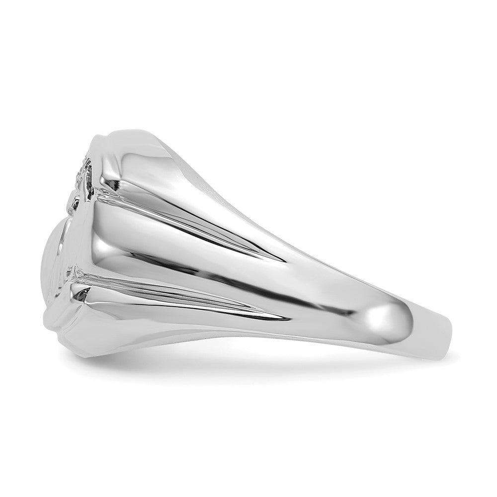 14K White Gold Aaa Diamond Men'S Ring