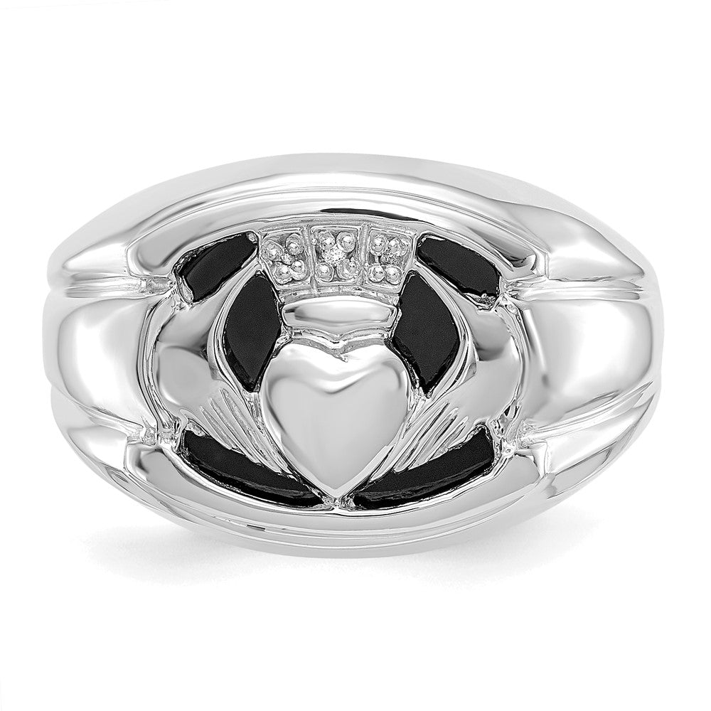 14K White Gold Aaa Diamond Men'S Ring