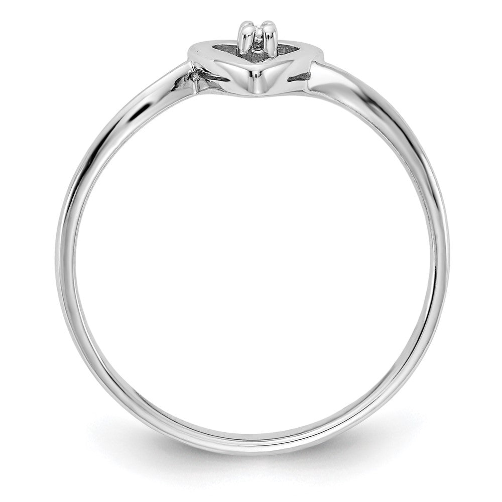 14k White Gold AAA Diamond heart ring