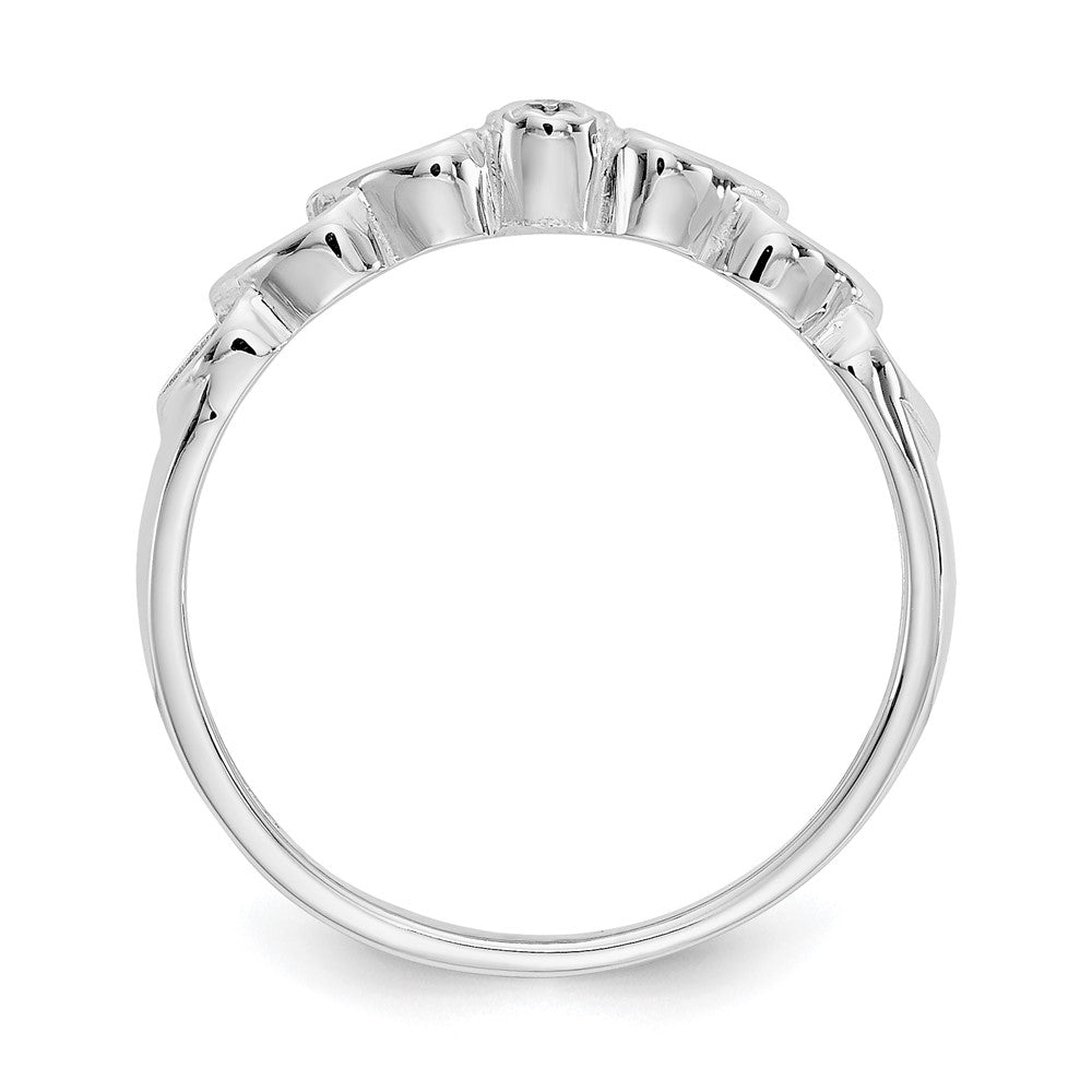 14K White Gold Aa Diamond Heart Ring