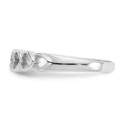 14K White Gold Aaa Diamond Heart Ring