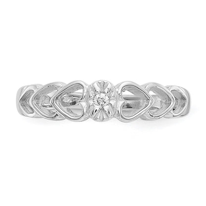 14K White Gold Aaa Diamond Heart Ring