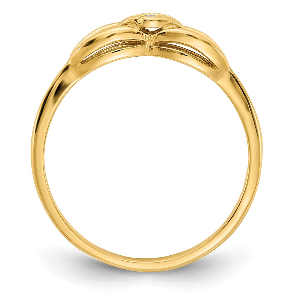 14K Yellow Gold A Diamond Ring