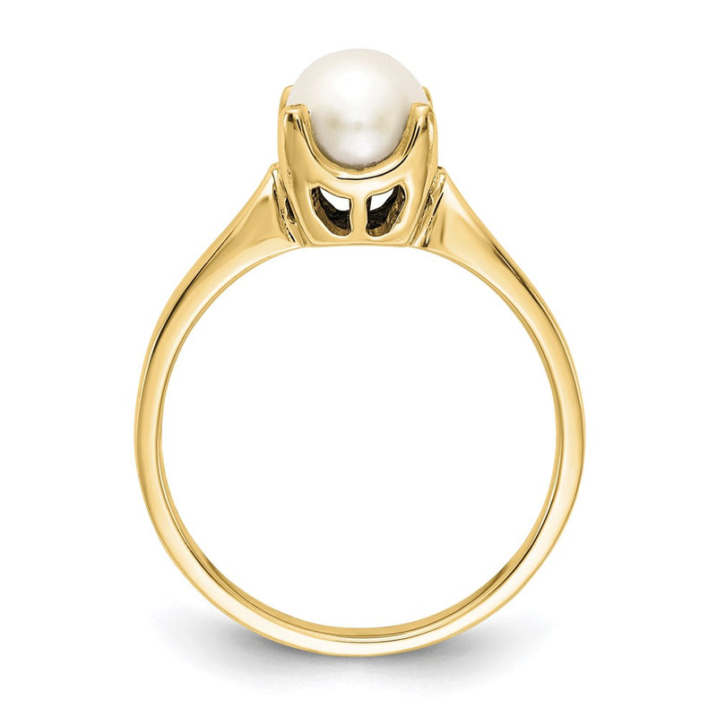 14K Yellow Gold 6mm FW Cultured Pearl ring