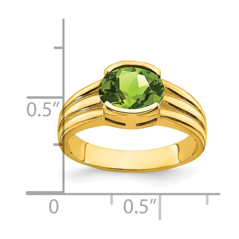 14K Yellow Gold 8x6mm Oval Peridot ring
