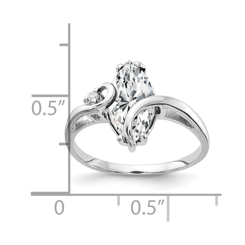 14k White Gold 12x6mm Marquise Cubic Zirconia AA Diamond ring
