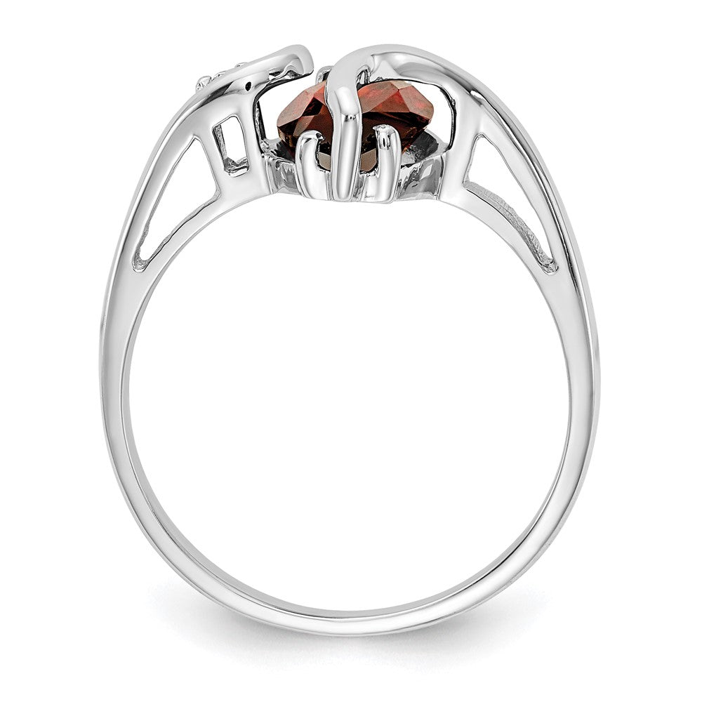 14k White Gold 12x6mm Marquise Garnet A Real Diamond ring