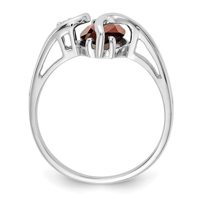14k White Gold 12x6mm Marquise Garnet A Real Diamond ring