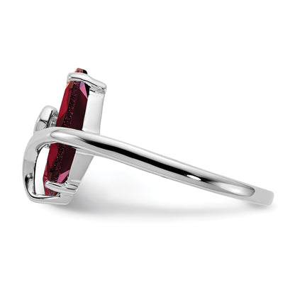 14k White Gold 12x6mm Marquise Garnet A Real Diamond ring