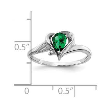 14k White Gold 6x4mm Pear Mount St. Helens AA Diamond ring