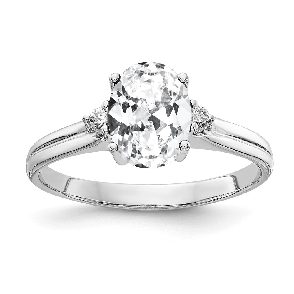 14k White Gold 8x6mm Oval Cubic Zirconia A Real Diamond ring