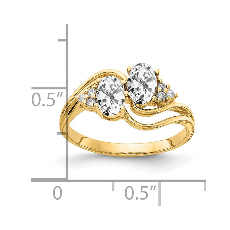 14k Yellow Gold 6x4mm Oval Cubic Zirconia AA Diamond ring