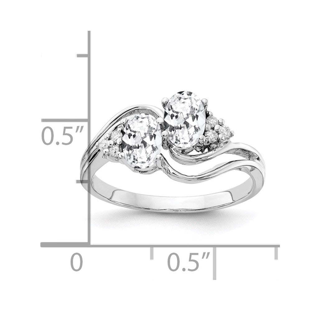 14k White Gold 6x4mm Oval Cubic Zirconia AAA Diamond ring