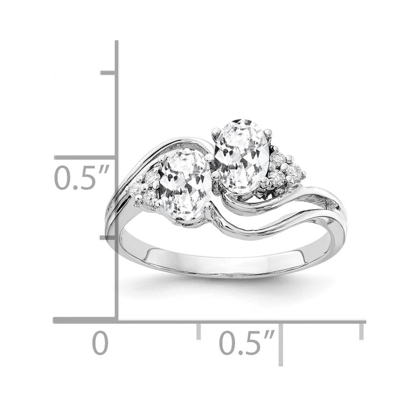 14k White Gold 6x4mm Oval Cubic Zirconia AAA Diamond ring