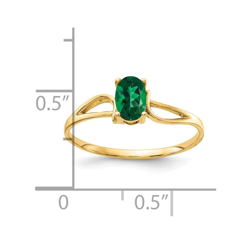 14K Yellow Gold 6X4mm Oval Mount St. Helens Ring