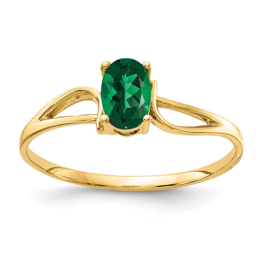 14K Yellow Gold 6X4mm Oval Mount St. Helens Ring