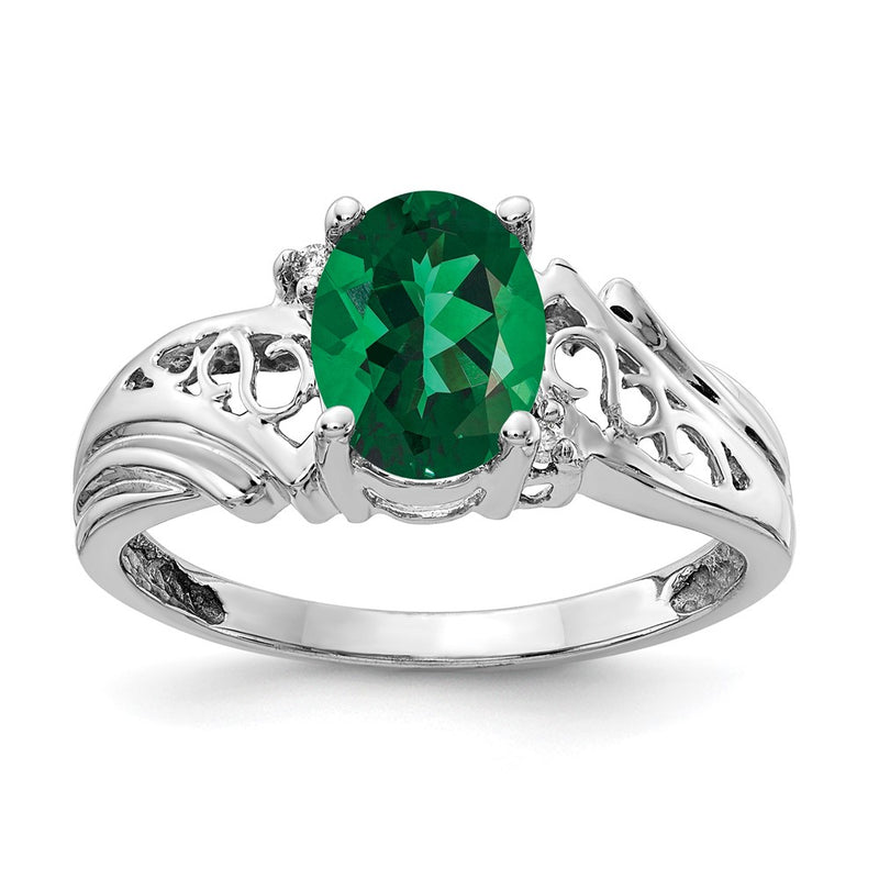 14k White Gold 8x6mm Oval Mount St. Helens VS Diamond ring