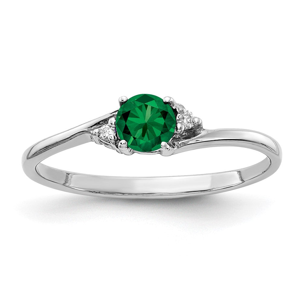 14K White Gold 4mm Mount St. Helens A Diamond Ring