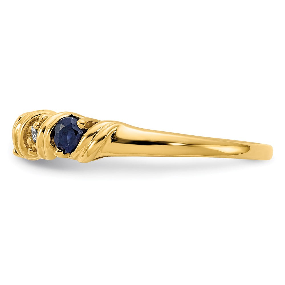 14K Yellow Gold 2.75mm Sapphire A Real Diamond ring
