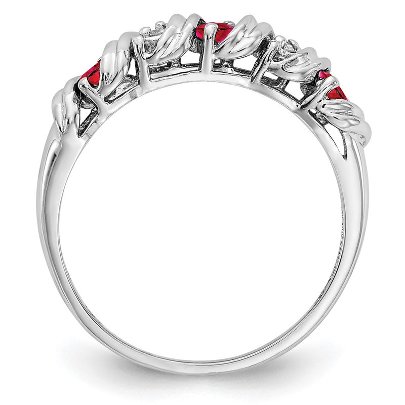 14k White Gold 2.75mm Ruby A Real Diamond ring