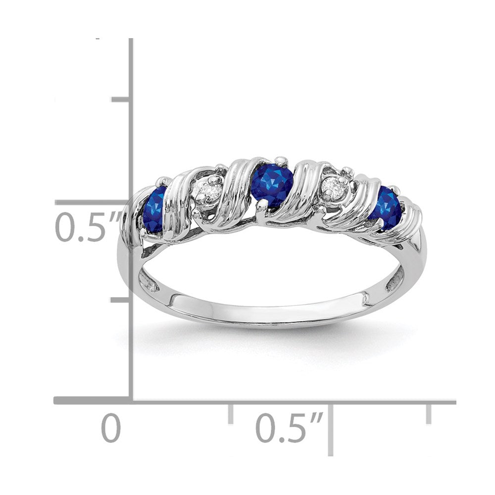 14k White Gold 2.75mm Sapphire A Real Diamond ring
