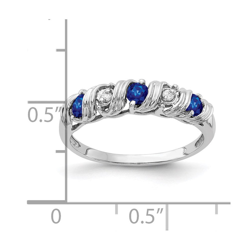 14k White Gold 2.75mm Sapphire A Real Diamond ring