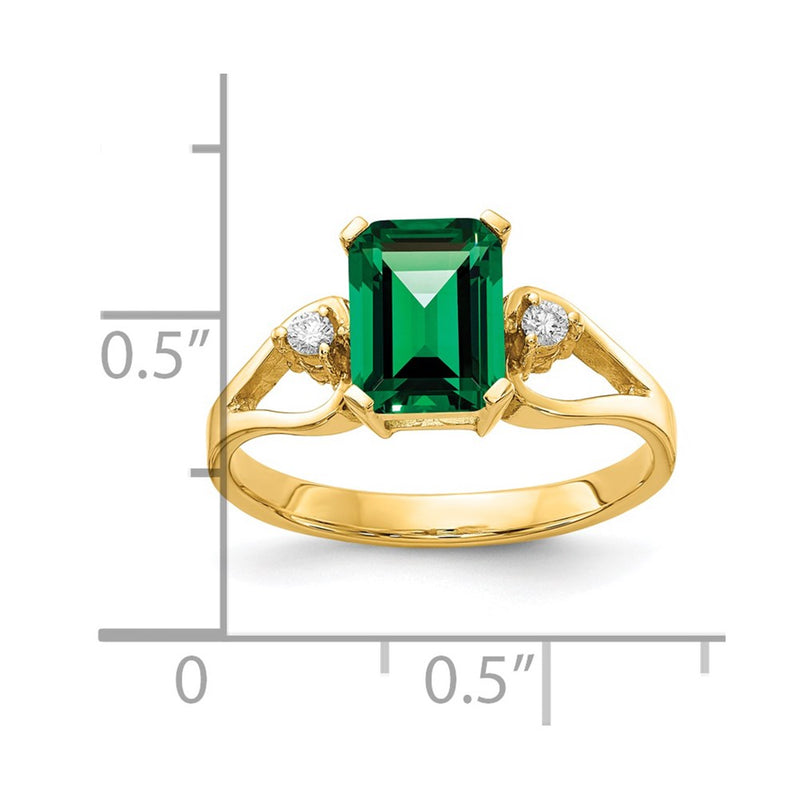 14K Yellow Gold 8x6mm Emerald Cut Mount St. Helens A Real Diamond ring