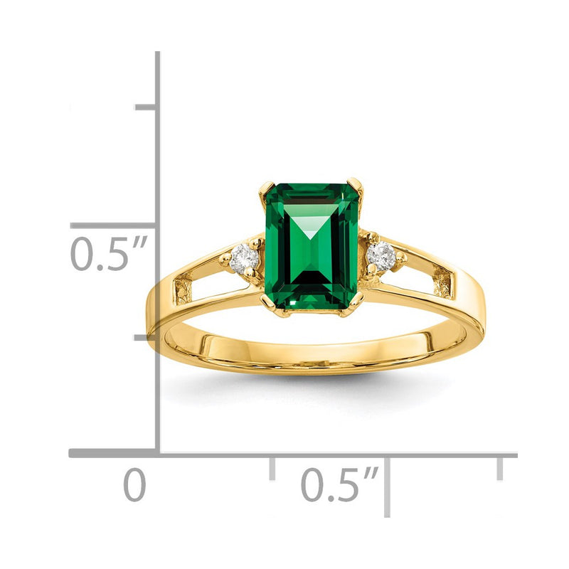 14K Yellow Gold 7x5mm Emerald Cut Mount St. Helens A Real Diamond ring