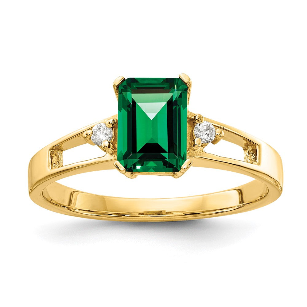 14K Yellow Gold 7x5mm Emerald Cut Mount St. Helens A Real Diamond ring
