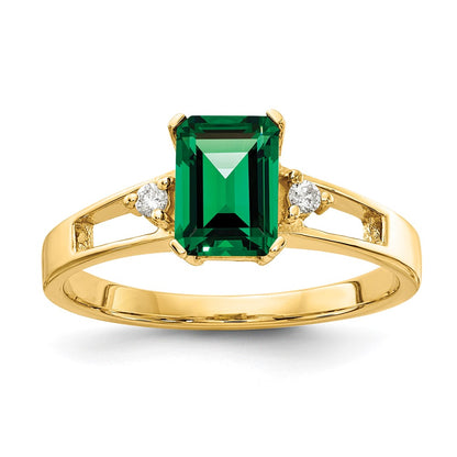 14K Yellow Gold 7x5mm Emerald Cut Mount St. Helens A Real Diamond ring
