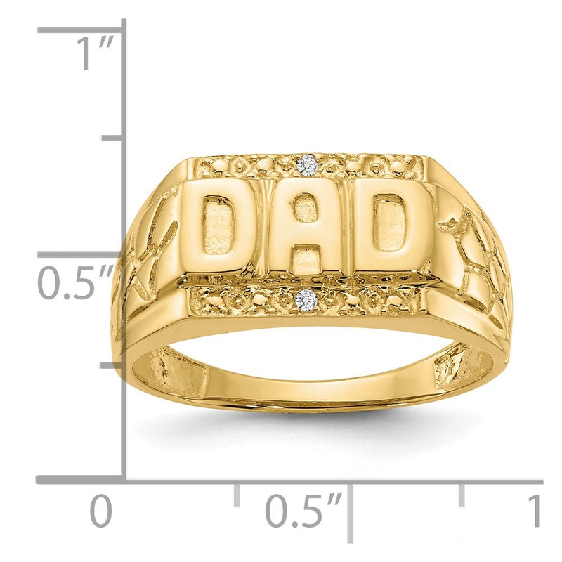 14k Yellow Gold AA Diamond mens ring