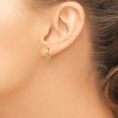 14K Yellow Gold Polished Hinged Hoop Earrings