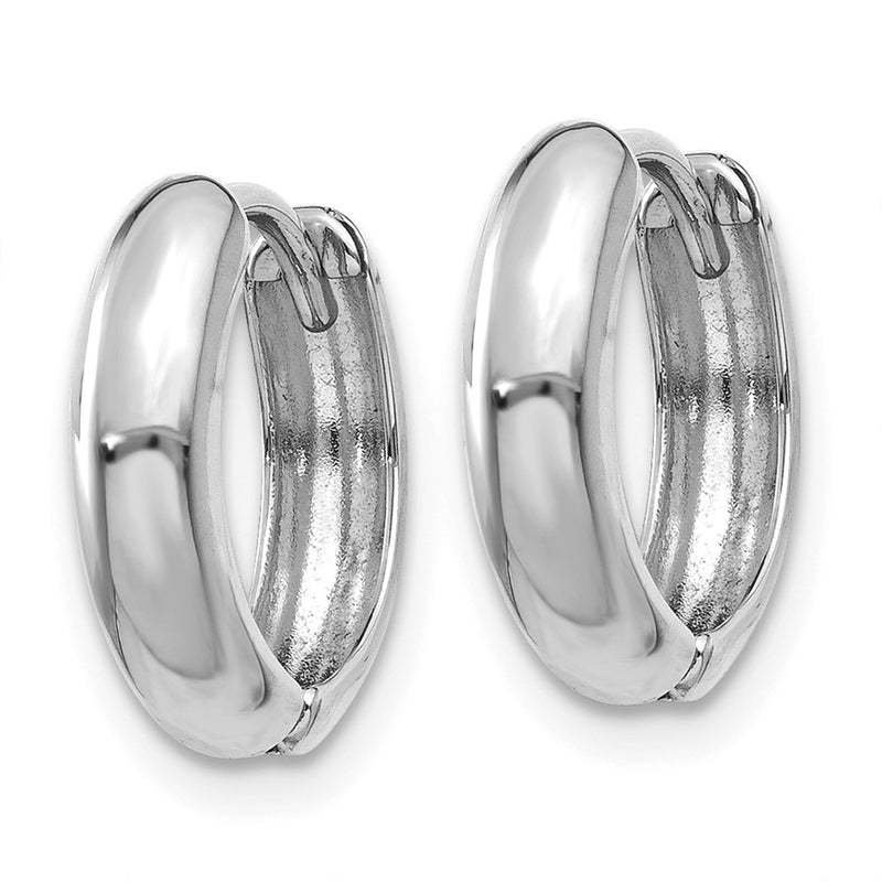 14K Rose Gold Polished Hinged Hoop Earrings