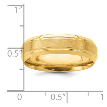18k Rose Gold Standard Comfort Fit Brush Satin Fancy Wedding Band Ring